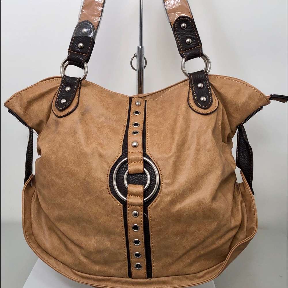 Medium shoulder bag, light brown,